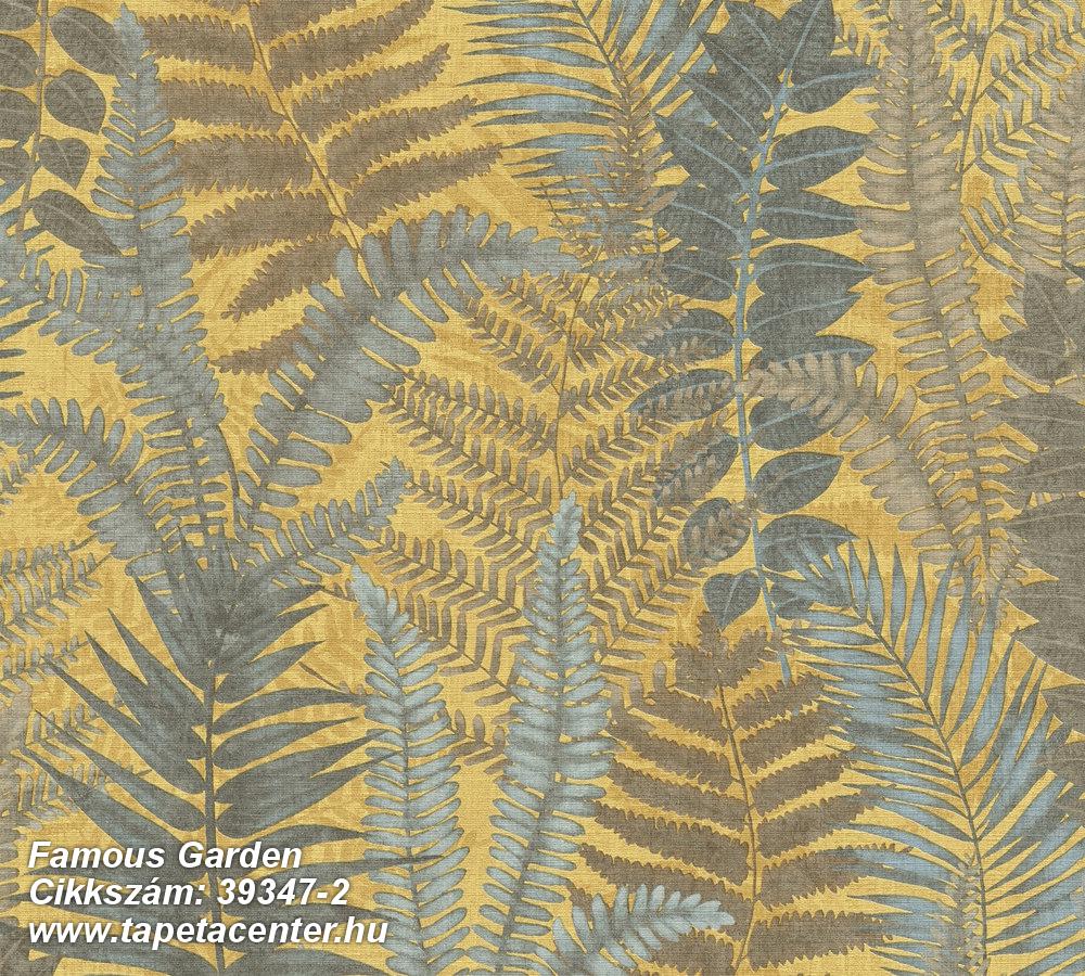 Természeti mintás,textil hatású,barna,kék,sárga,súrolható,vlies tapéta Természeti mintás,textil hatású,barna,kék,sárga,súrolható,vlies tapéta